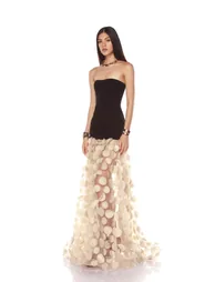 Irene Strapless Sheer Tulle Maxi Dress - 8
