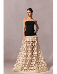 Irene Strapless Sheer Tulle Maxi Dress