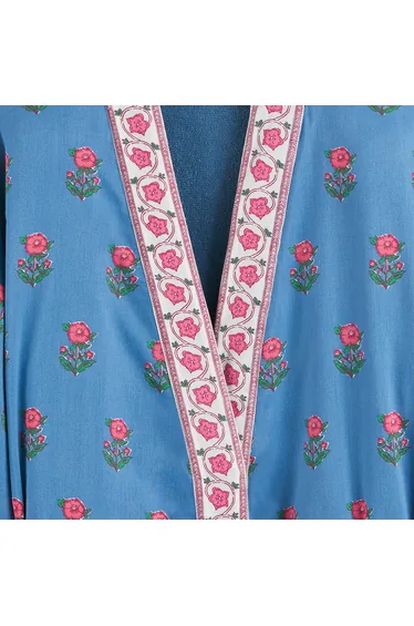 Alanis Printed Bathrobe with Towelling Backing