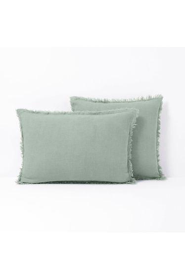 Linange Fringed 100% Washed Linen Cushion Cover