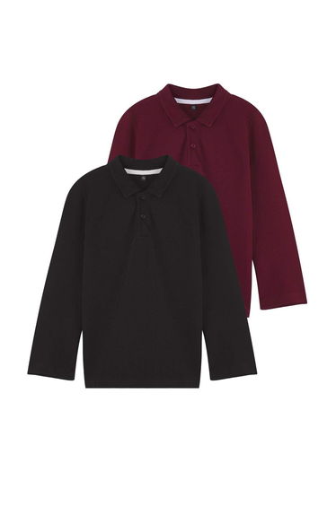 Black-Burgundy Plain Knit T-Shirt