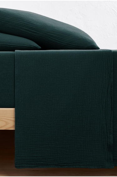 Kumla Plain Cotton Muslin Flat Sheet