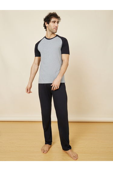 Colorblock Raglan Sleeve T-Shirt and Pyjama Set