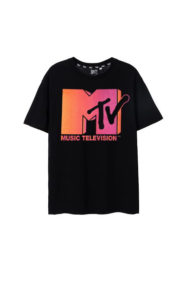 MTV Mens Ombre T-Shirt - Black