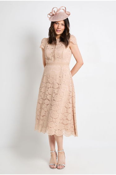 Lace Fit And Flare Midi Dress