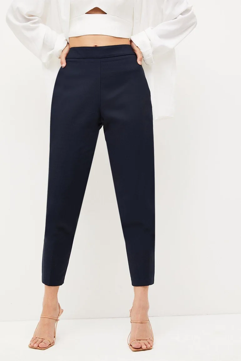 Petite Essential Techno Woven Crop Trouser - 1