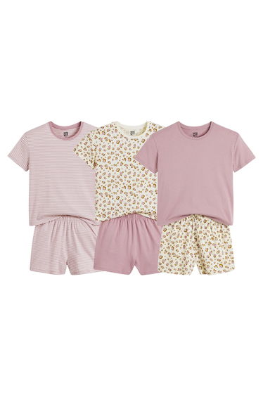 Pack of 3 Short Pyjamas in Cotton