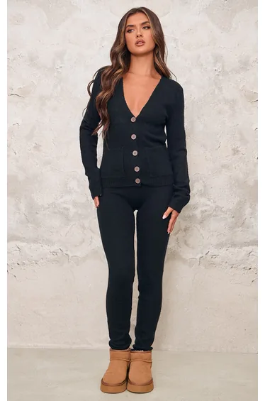 ليقنز محبوك - أسود