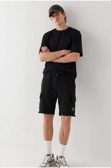 Men'S Elastic Waist Side Pocket Shorts 788