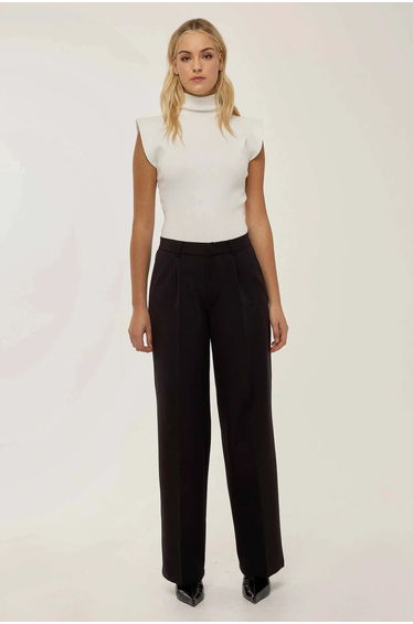 Pleated Straight Leg Pants