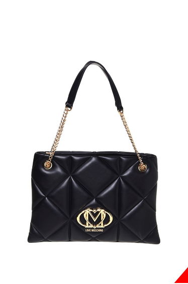 Pillow Quilted Tote Bag Black
