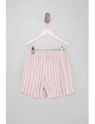Ecru Printed Ruffled Girls' Knitted Pajama Set - 9