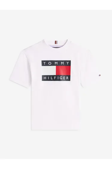 Tommy Hilfiger Boys Heritage Printed Flag T-Shirt in White