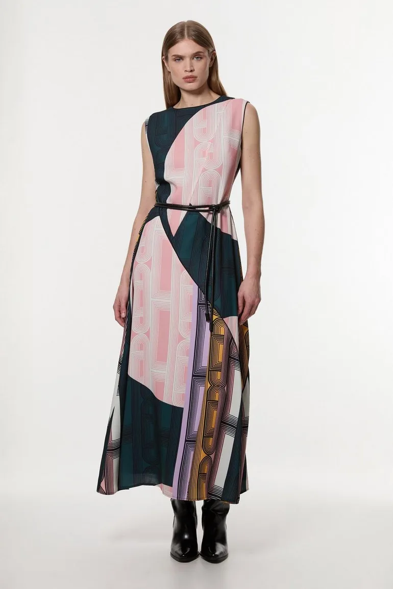 Amelia Graham Tall Soft Tailored Printed Full Dress Karen Millen : Dresses : VogaCloset Oman Amelia Graham Tall Soft Tailored Printed Full Dress Karen Millen : Dresses : VogaCloset Oman