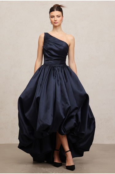 Asymmetric Satin High-Low Gown