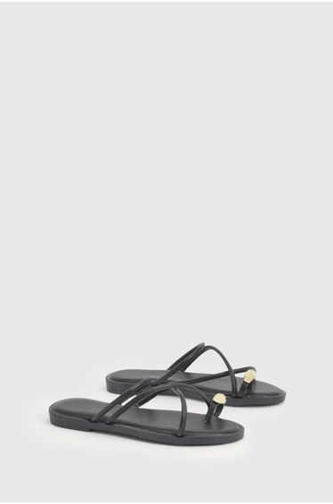 Hardwear Toe Post Strappy Sliders - black