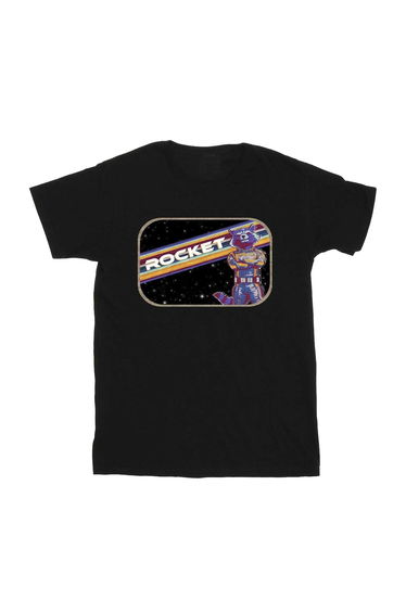 Guardians Of The Galaxy Volume 3 Girls Rocket Raccoon Pose Cotton T-Shirt - Black