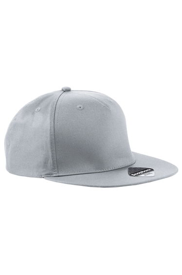 Beechfield Unisex 5 Panel Retro Rapper Cap - Light Grey