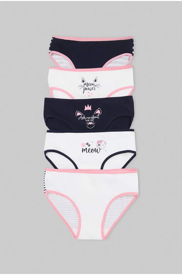 Multicolored Girl's 5-Piece Panties