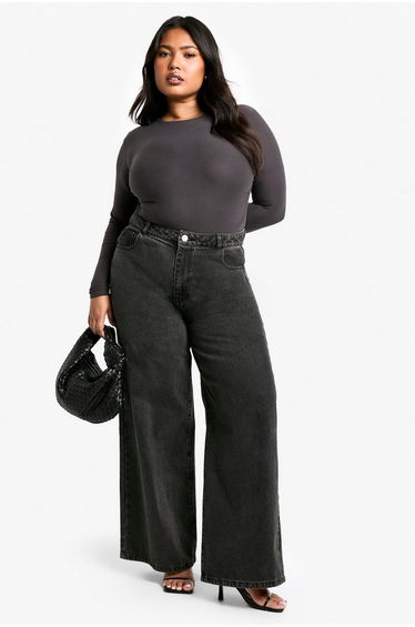 Plus Double Layer Ruched Long Sleeve Top