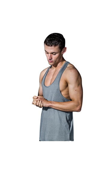 Tombo Mens Muscle Vest - Grey Marl