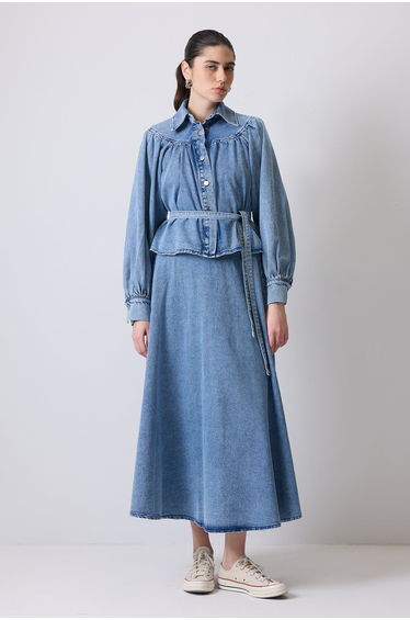 DENIM JACKET SKIRT SET