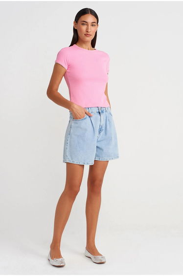 Dilvin Women's Slim Fit Cotton Crop T-Shirt