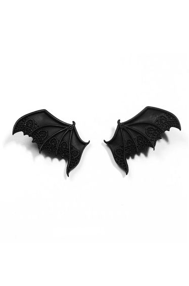Dark Gothic Bat Wing Hair Clips in Black