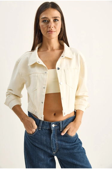 LUCCI Women's Cropped Denim Jacket