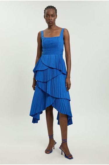 Strappy Pleated Maxi Dress