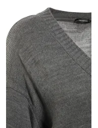 Anthracite Maxi Knitwear V-Neck Dress - 3