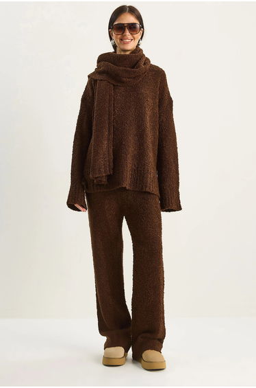 LUCCI Oversize Ribbed Knit Two-Piece Set