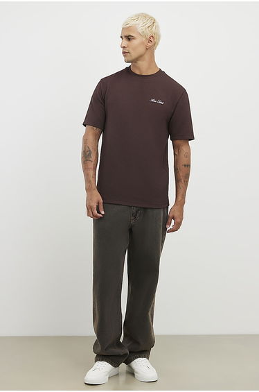 Brown Slim Fit Slinky Ame Saint T-shirt