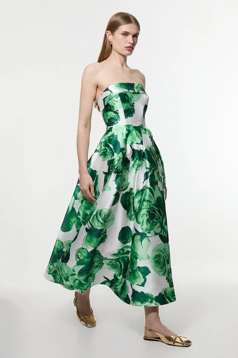 green karen millen dress Rent Karen Millen Green Cutwork Volume Sleeve Woven Mini Dress main image 1