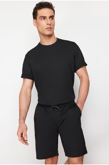 Black Regular/Real Fit Shorts & Bermuda