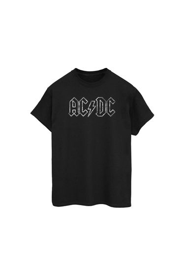 AC/DC Mens Jagged Logo Cotton T-Shirt - Black