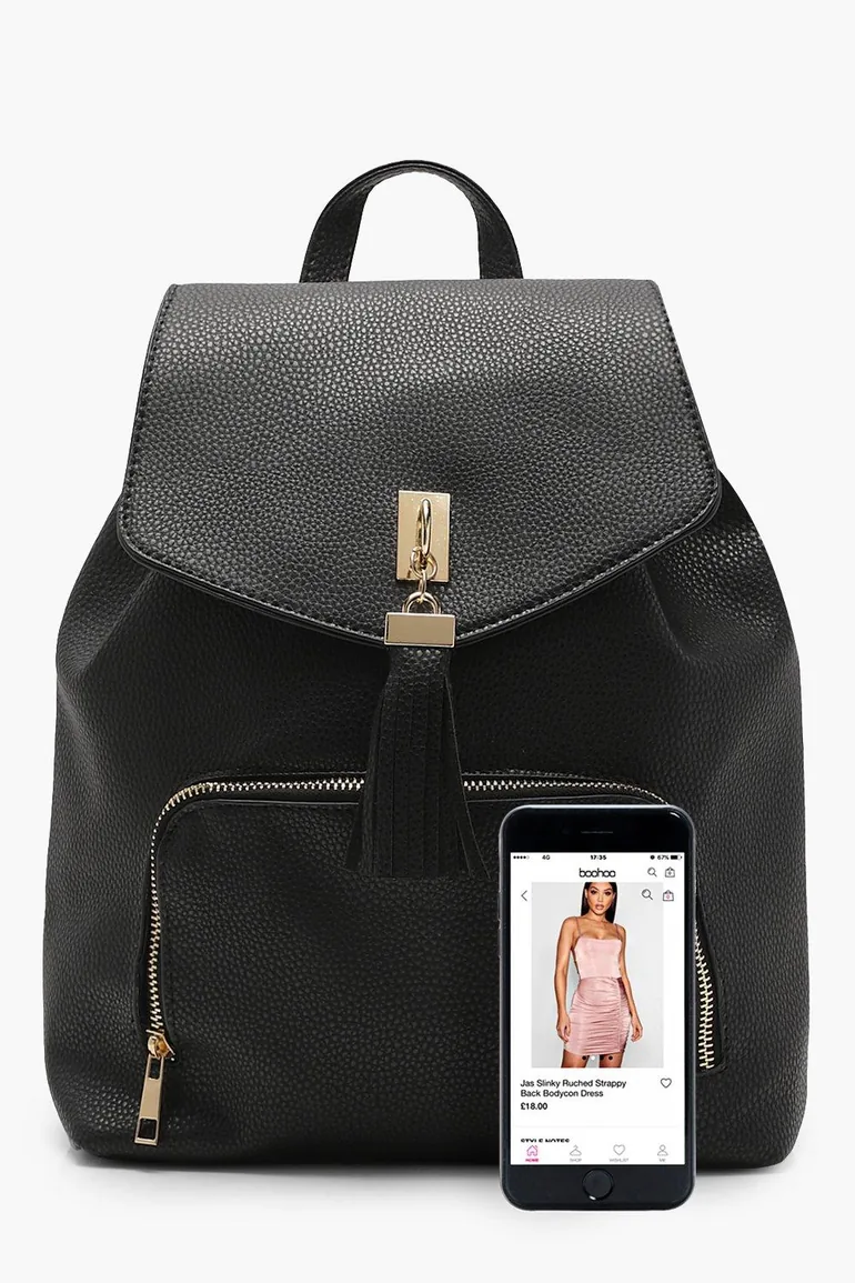 Fringe Tassel Rucksack - black - 3