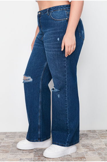 Plus Size Jeans - Blue - Wide leg