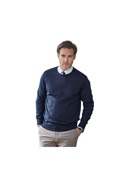 Tee Jays Mens Plain Crew Neck Sweatshirt - Navy