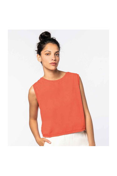 Native Spirit Womens/Ladies Faded Cropped Tank Top - Paprika Red
