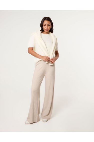 Ribbed Wide Leg Trousers