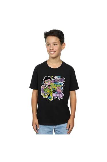 DC Comics Boys Teen Titans Go Knock Knock T-Shirt - Black