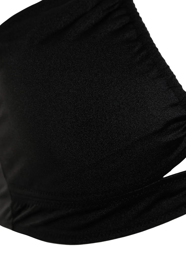 Black Tie Detailed Slimming Effect Bikini Top - 8