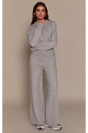 Grey Marl Compact Knit Trouser