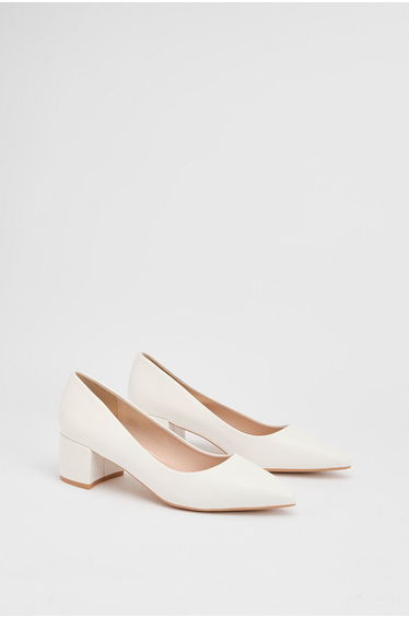 Good For The Sole: Rebecca Faux Leather Block Heel Court Shoes