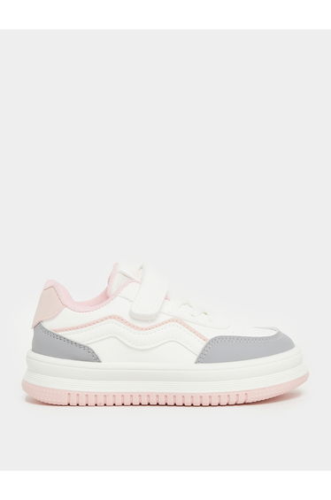 Girls White Contrast Panel Sneakers
