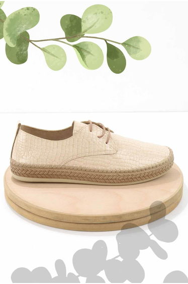 Shiny Nude Crocodile Women's Espadrilles