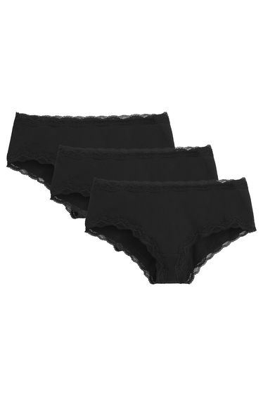 Pack of 3 Shorts in Cotton with Lace