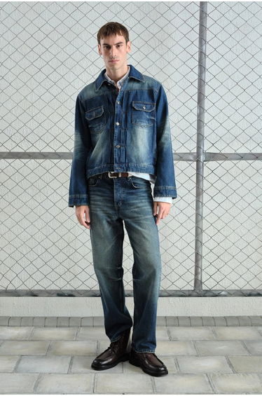 GIESTO Denim Buttoned Jacket with Pocket