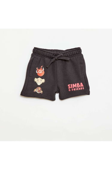 'Simba' 'Disney' Unbrushed Fleece Shorts BLACK